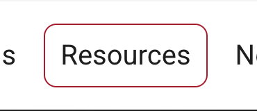 Resources link, surrounded by a red focus ring.