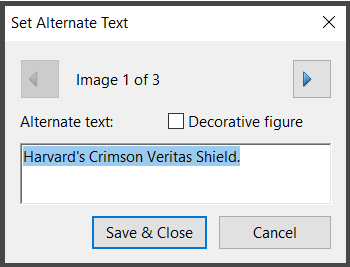 Set alternate text box for image 1 of 3.