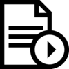 Icon of transcript near play button.