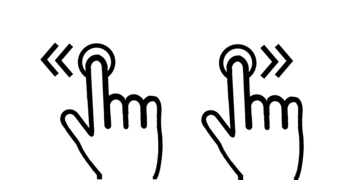 One hand gesturing left, another gesturing right.
