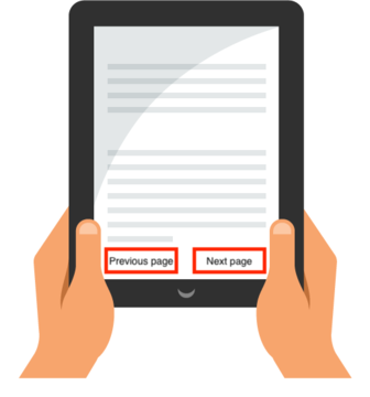Mobile device in portrait orientation with Previous and Next buttons at the bottom.