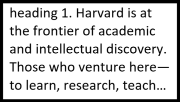 screenshot - heading 1 - Harvard is the frontier of academic and intellectual discovery.