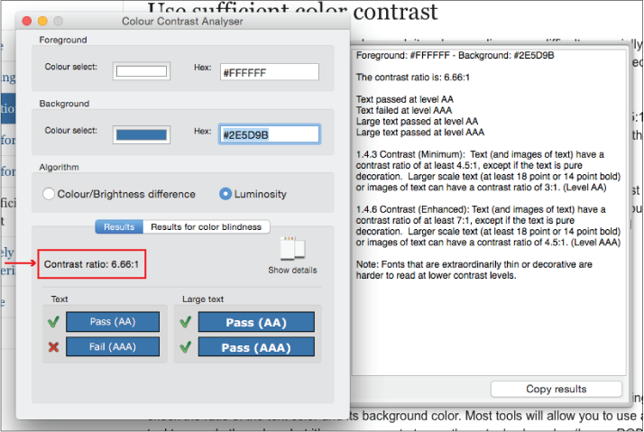 Color Contrast Checking