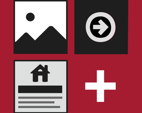 Web component icons including image, arrow, home, and plus buttons.